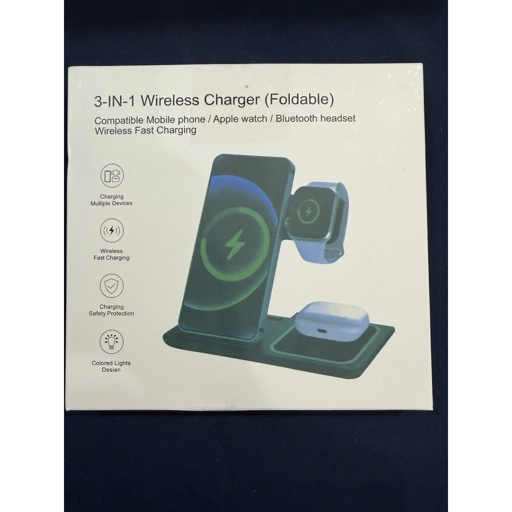 Phone Watch Earbuds 3in1 Wireless Charging Station Charger  iPhone Samsung etc.